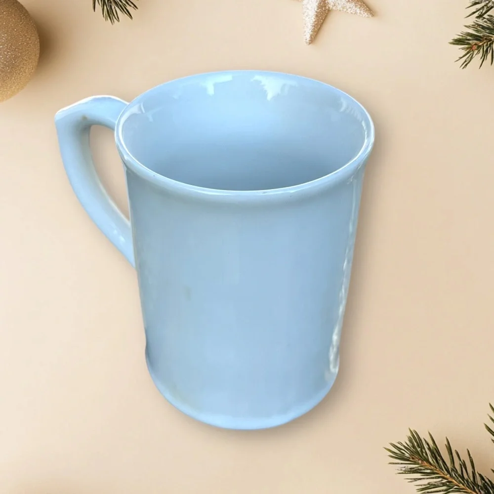Williams Sonoma JOY Holiday Tree Red White Christmas Coffee Mug